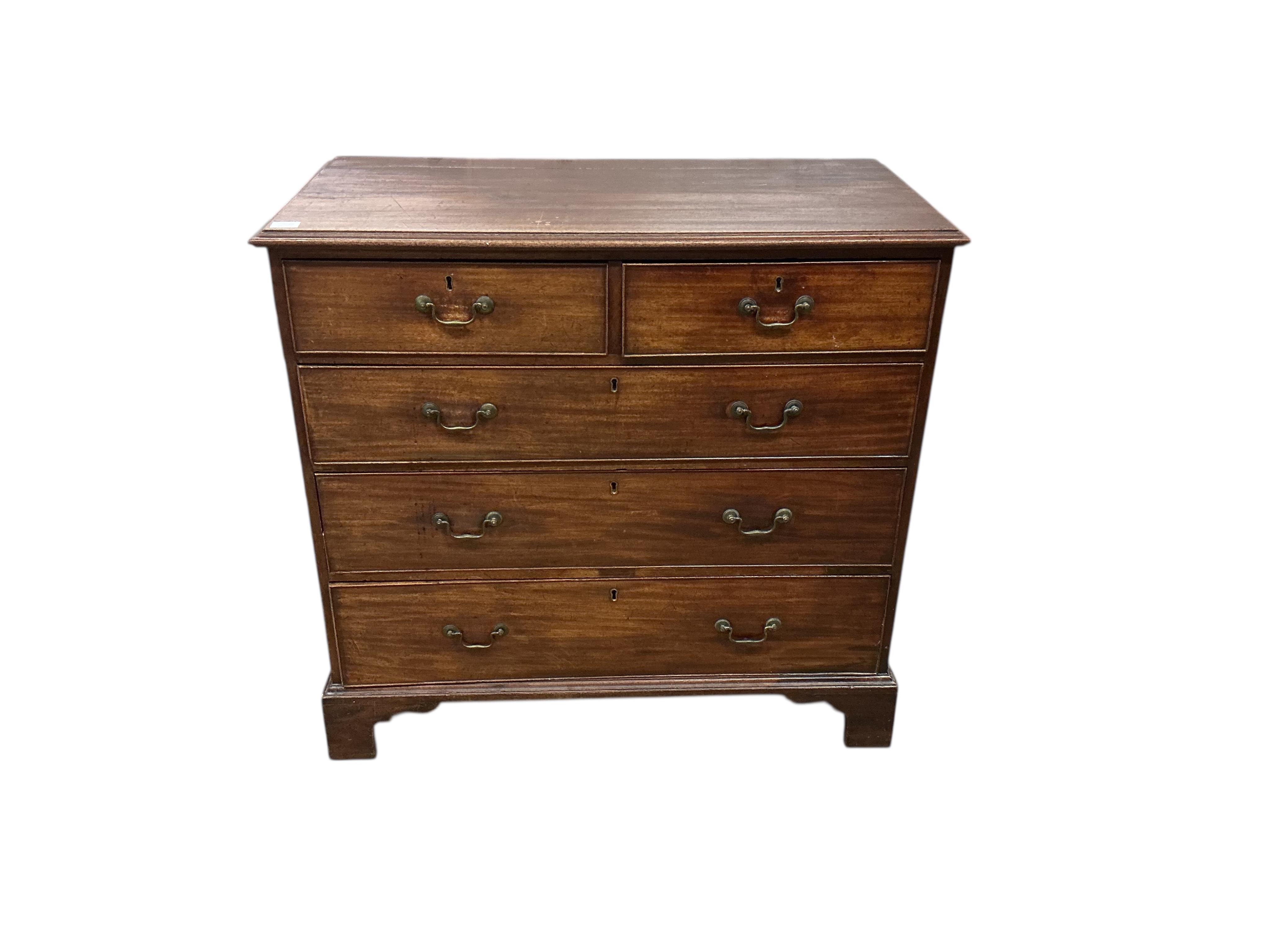 A George III mahogany chest, width 109cm, depth 56cm, height 103cm